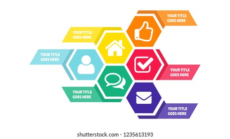 Colorful infographic in six steps