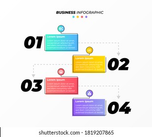 Colorful infographic steps flat design. Can be used for workflow diagram, info chart, and web design.