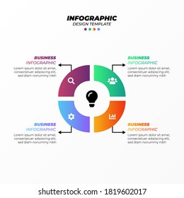 Farbige Infografik-Stufen flaches Design. Kann für Workflow-Diagramme, Info-Diagramme und Webdesign verwendet werden.