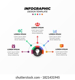 Colorful infographic steps flat design. Can be used for workflow diagram, info chart, and web design.