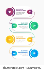 Colorful infographic steps flat design. Can be used for workflow diagram, info chart, and web design.