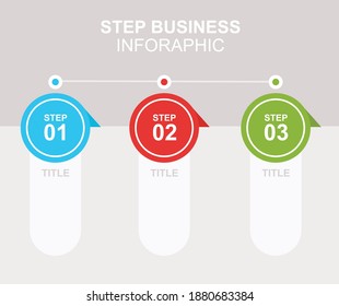 Escalones infográficos coloridos con diseño plano