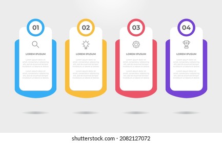 Colorful infographic steps flat design