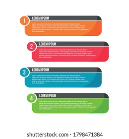 Colorful infographic steps template set
