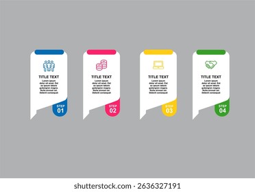 Colorful infographic steps text box template banner Infographics