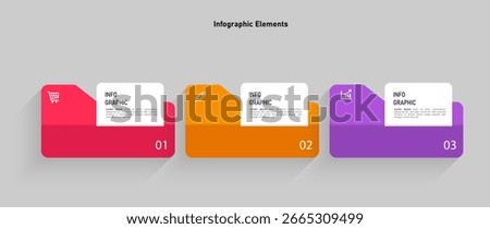 Colorful infographic template with 3 steps process