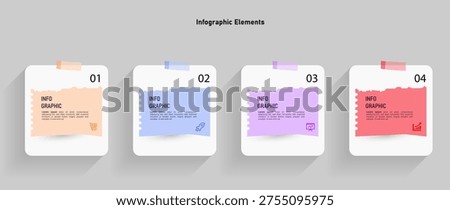 Colorful infographic template with 4 steps process vector.