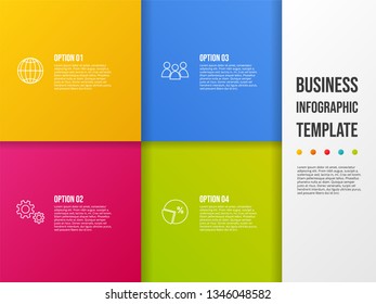 Colorful infographic template with business icons. Vector