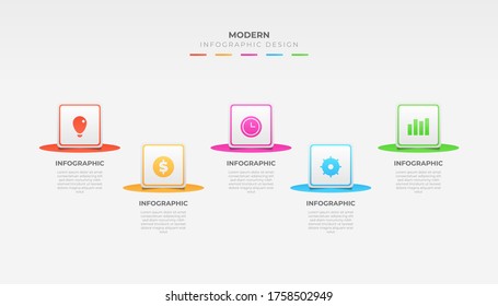 Colorful Infographic Template Design for Presentation or Workflow Layout 
