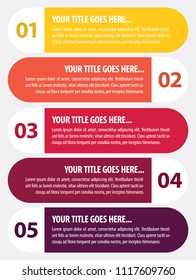 Colorful infographic template in five steps