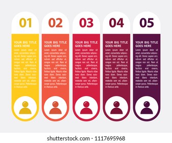 Colorful infographic template in five steps