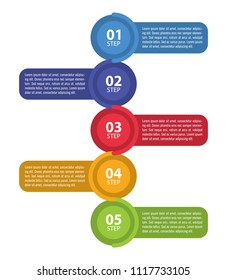 Colorful infographic template in five steps