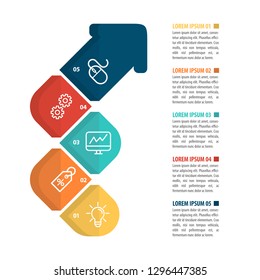 Colorful infographic template in five steps