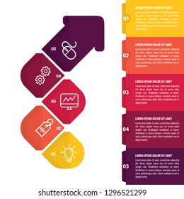 Colorful infographic template in five steps