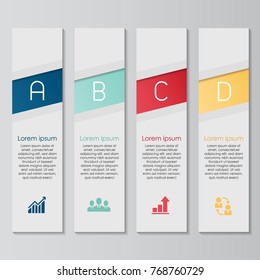 Colorful infographic template with four steps or options, workflow, process diagram. Vector illustration