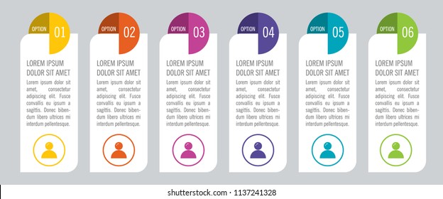 Colorful infographic template in six steps