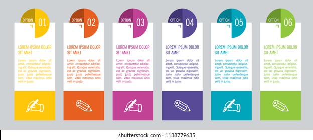Colorful infographic template in six steps