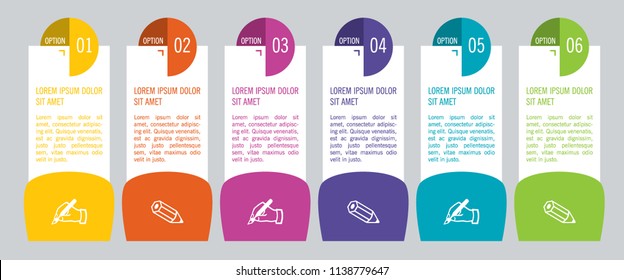 Colorful infographic template in six steps