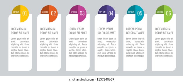Colorful infographic te,plqte in six steps