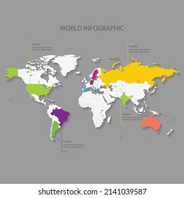 colorful infographic world map collection