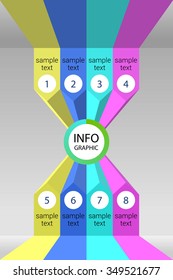 colorful infographics with arrows