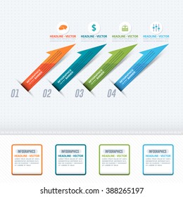 Colorful Infographics Arrows, Web Elements Numbers Banner Design