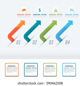 Colorful Infographics Arrows, Web Elements Numbers Banner Design