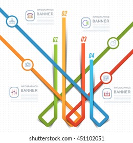 Colorful Infographics Arrows, Web Elements Numbers Banner Design