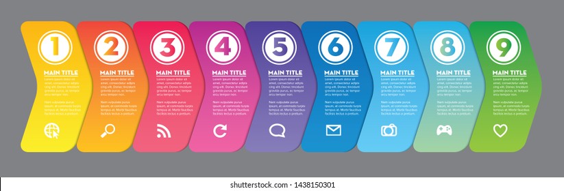 Colorful  Infographics business template  concept with timeline arrows and numbers. Steps workflow diagram