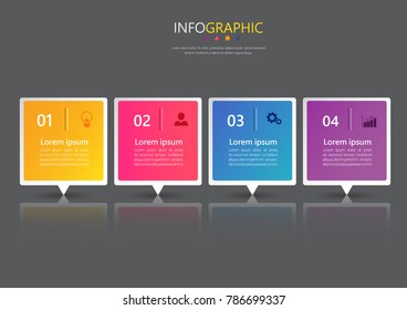 Colorful Infographics design template,3D Business concept with 4 steps or processes, can be used for workflow layout, diagram, annual report, web design.Creative banner,label vector