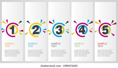 Colorful infographics design vector layout business success concept 1 2 3 4 5 circle shapes option step