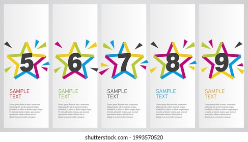 Colorful infographics design vector layout business success concept 5 6 7 8 9 star shapes option step
