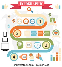 colorful infographics development for web and mobile vector