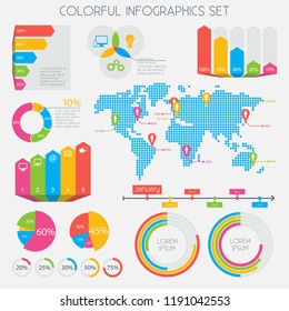 Colorful Infographics Set Data Analysis Charts Stock Vector (Royalty ...