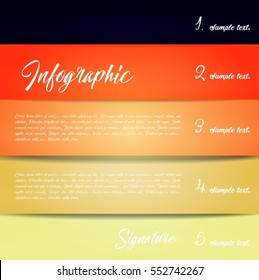 Colorful infographics with stripes of different shades.