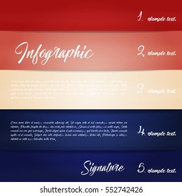 Colorful infographics with stripes of different shades.