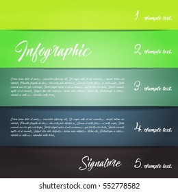 Colorful infographics with stripes of different shades. Vector