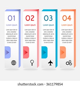 Colorful infographics template for business with 4 options or steps. Vector illustration can be used for infographic, banner, poster, web design, brochure, diagram, graph, presentation and chart
