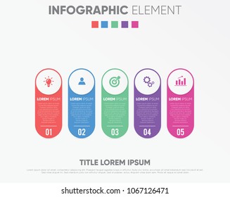 colorful Infographics template of five steps