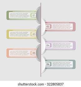 Colorful infographics template with step, options. Can be used for infographic, banner, poster, web design, brochure, presentation. Vector illustration