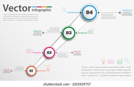 Colorful infographics template with steps, options. For infographic, business, banner, web design,presentation. Vector illustration. Eps 10