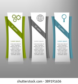 Colorful infographics template with steps, options. For infographic, banner, poster, web design, brochure, presentation. Vector illustration