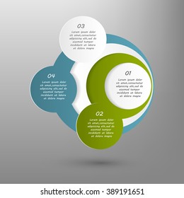 Colorful infographics template with steps, options. For infographic, banner, poster, web design, brochure, presentation. Vector illustration