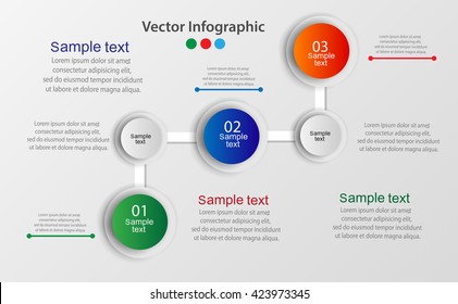 Colorful infographics template with steps, options. For infographic, banner, web design,presentation. Vector illustration. Eps 10