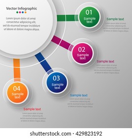Colorful infographics template with steps, options. For infographic, banner, web design,presentation. Vector illustration. Eps 10
