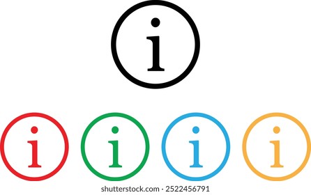 Colorful information icon set in different colors . Info icon . Vector