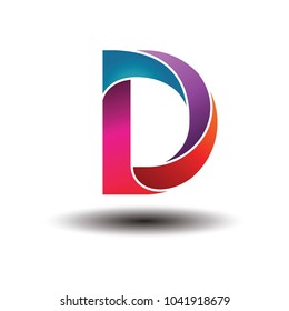 Colorful initial D logo, vector logo template