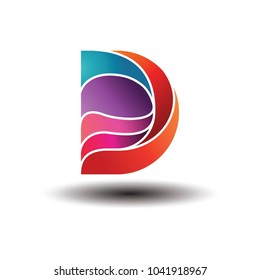 Colorful initial D logo, vector logo template