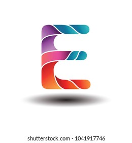 Colorful initial E logo, vector logo template