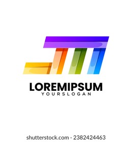 colorful initial jm icon logo design 